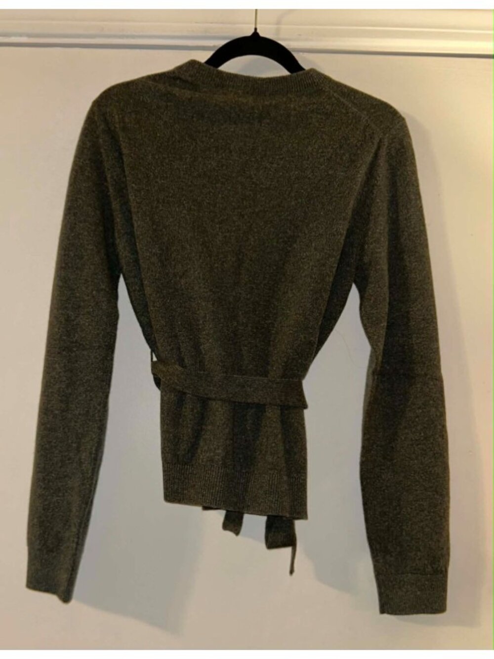 NWT $1330 Cashmere Blend Brock Collection Wool Belted Sweater Cardgan Olive Size - Picture 4 of 6